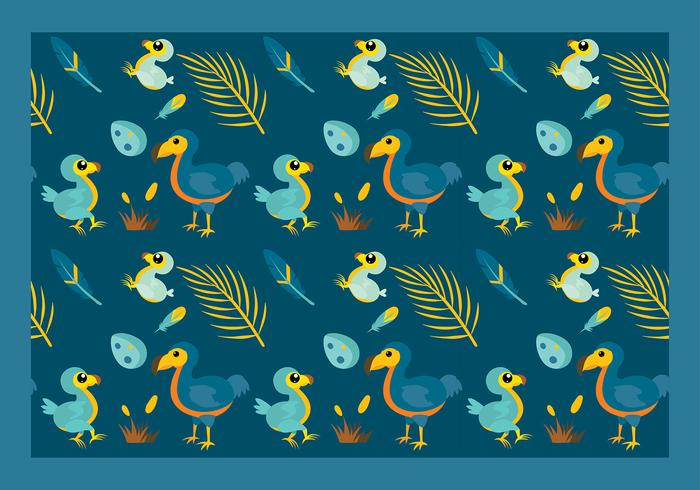 Dodo dos desenhos animados Pattern Vector grátis