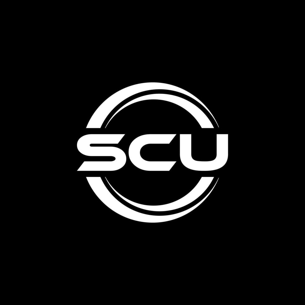 design de logotipo de carta scu na ilustração. logotipo vetorial, desenhos de caligrafia para logotipo, pôster, convite, etc. vetor