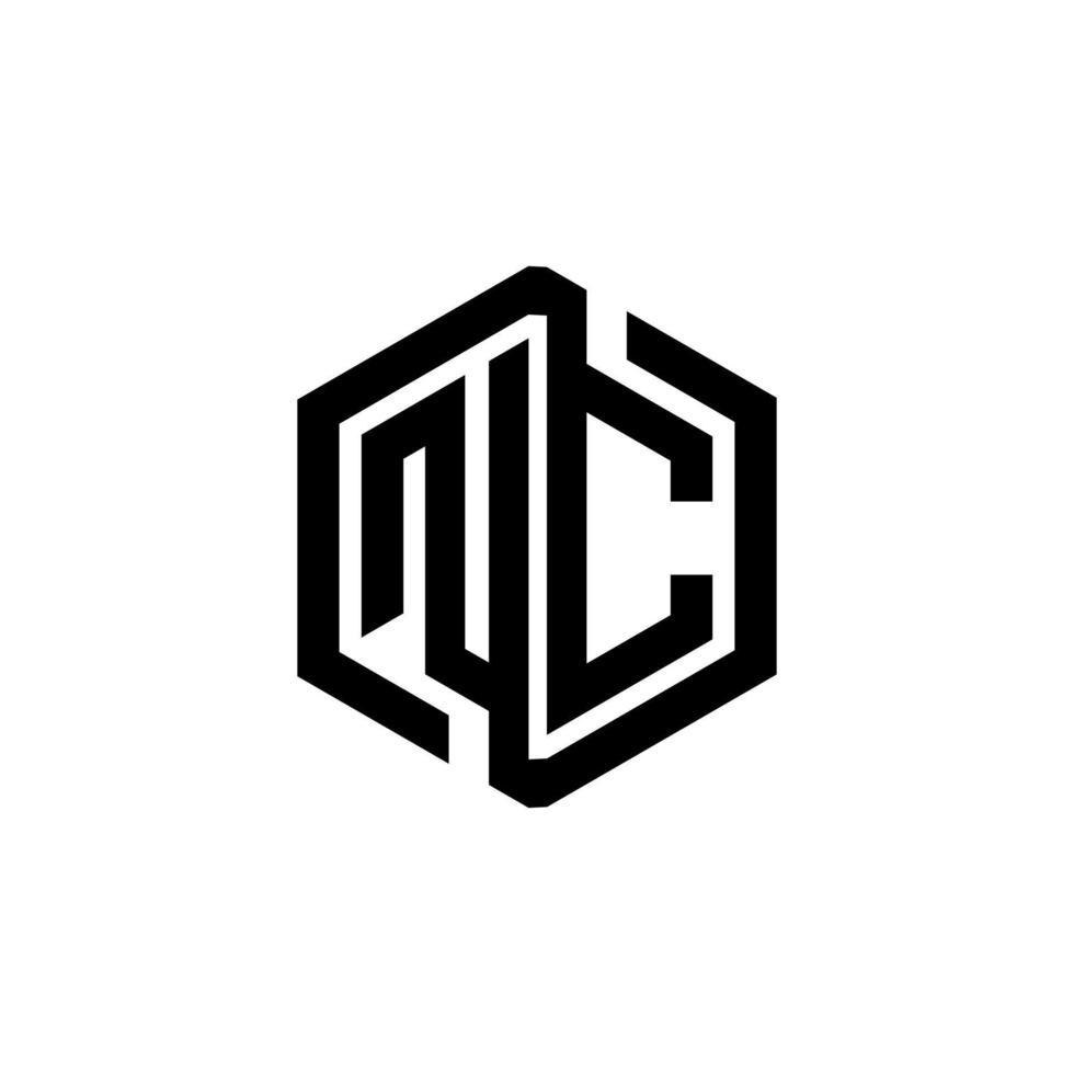 design de logotipo de carta nc na ilustração. logotipo vetorial, desenhos de caligrafia para logotipo, pôster, convite, etc. vetor