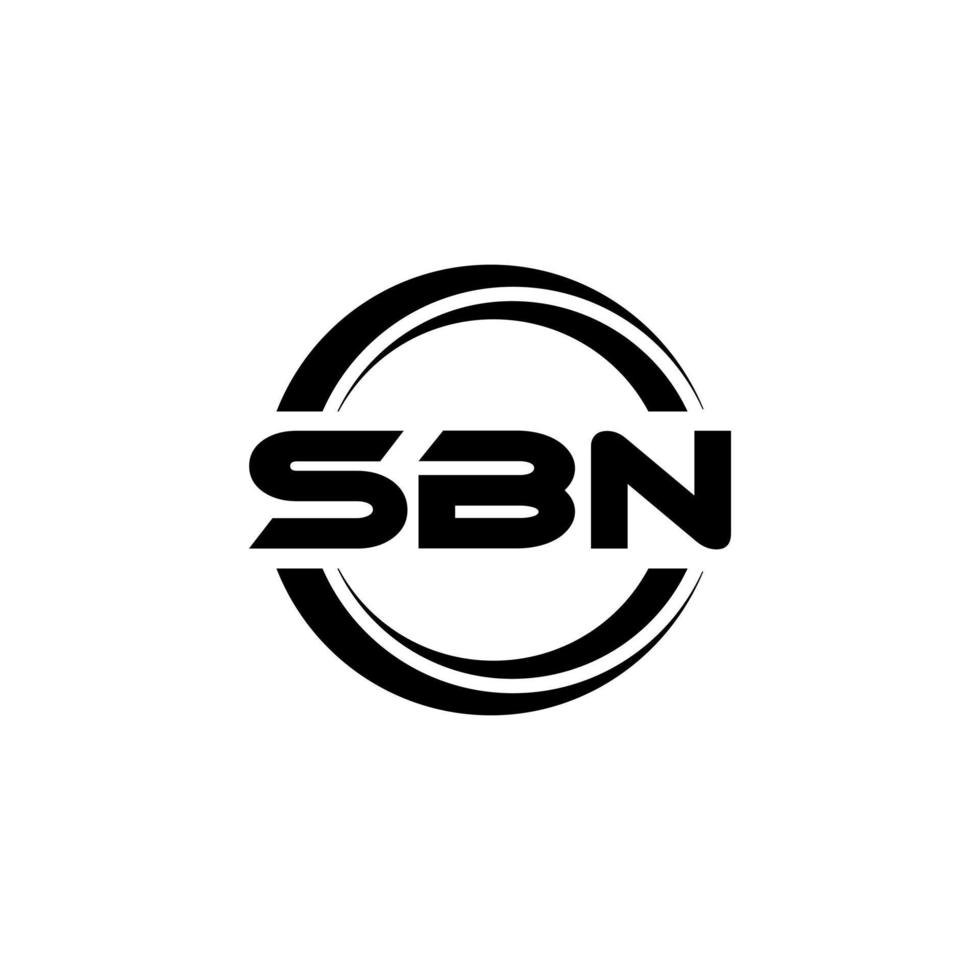 design de logotipo de carta sbn na ilustração. logotipo vetorial, desenhos de caligrafia para logotipo, pôster, convite, etc. vetor