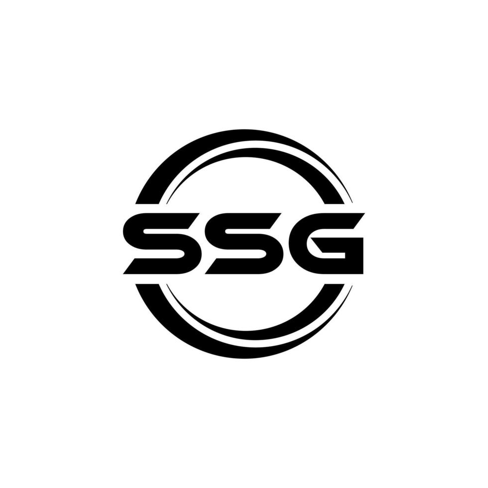 design de logotipo de carta ssg na ilustração. logotipo vetorial, desenhos de caligrafia para logotipo, pôster, convite, etc. vetor