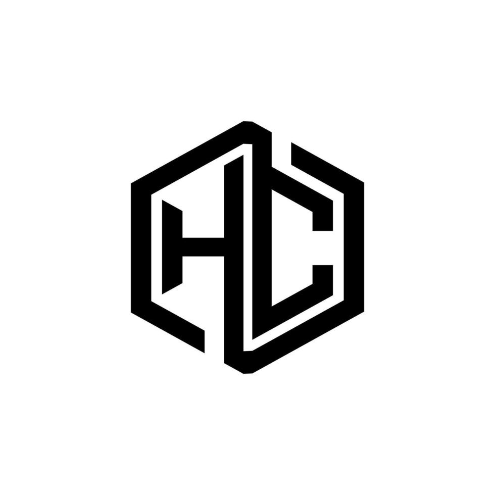 design de logotipo de carta hc na ilustração. logotipo vetorial, desenhos de caligrafia para logotipo, pôster, convite, etc. vetor