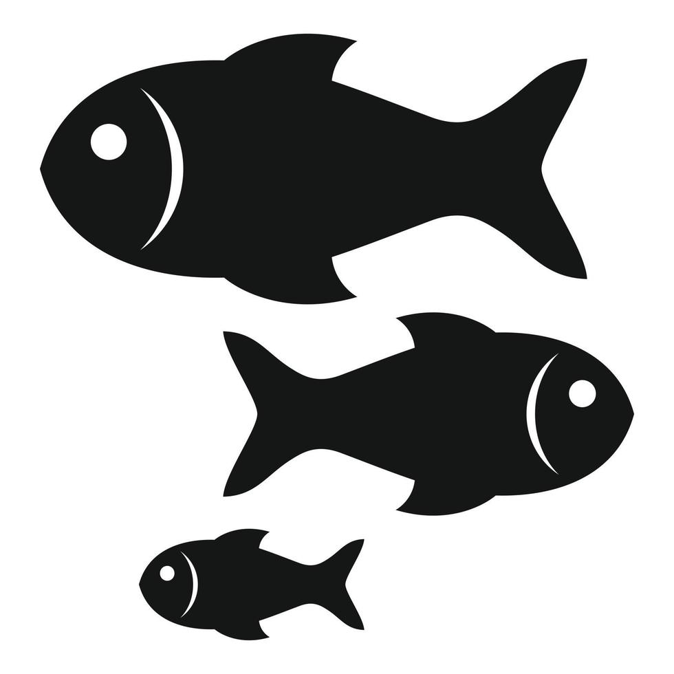 ícone de peixe do mar, estilo simples vetor
