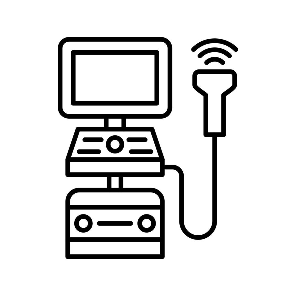ícone de vetor de máquina de ultrassom