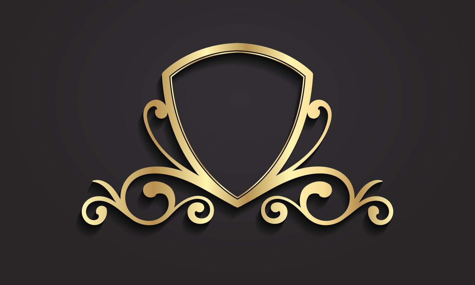vntage de borda de logotipo, decoração de ouro vetor