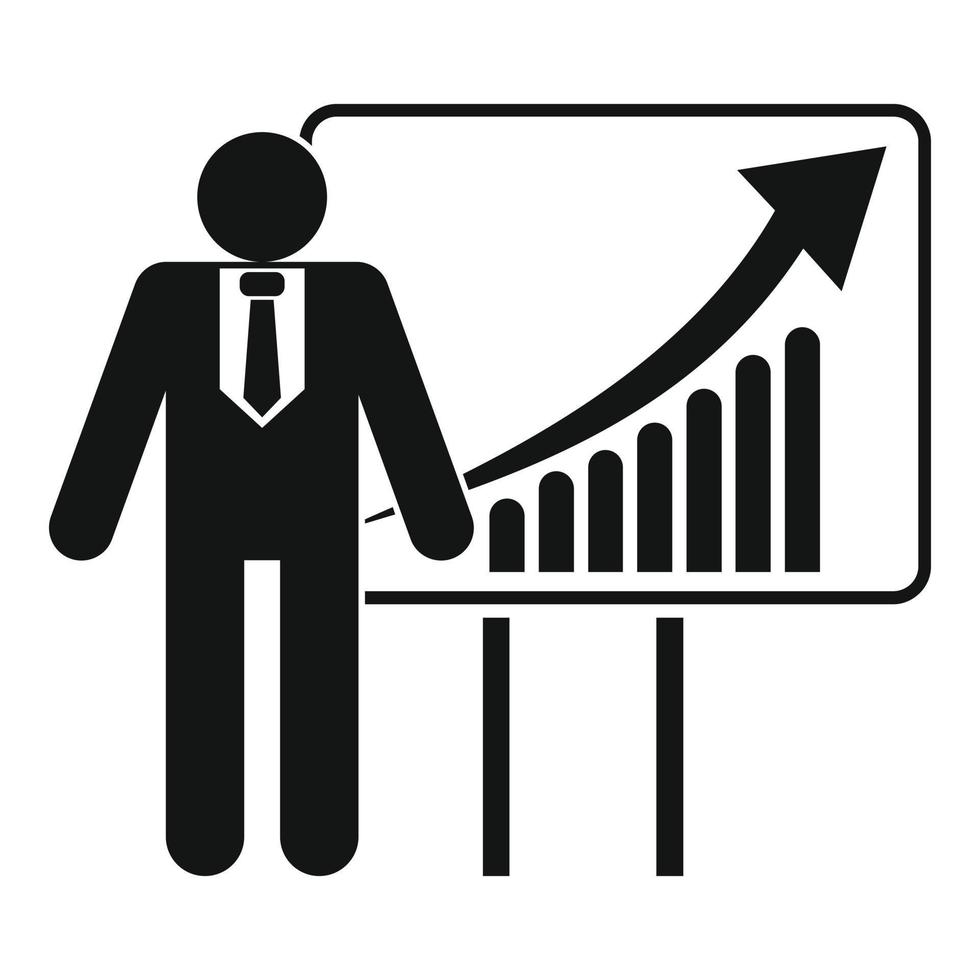 homem com ícone de diagrama, estilo simples vetor