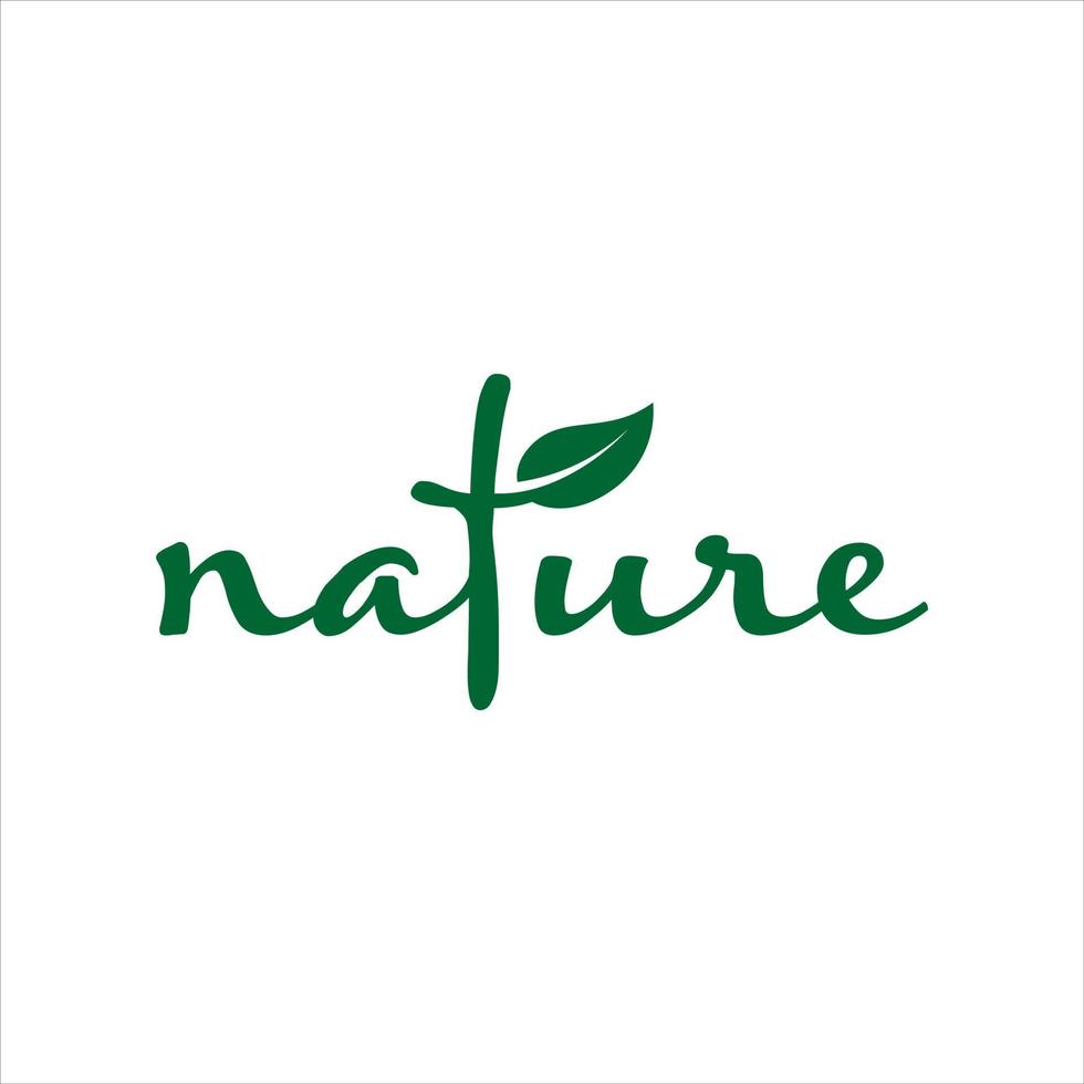 texto de natureza de script simples com vetor de folha