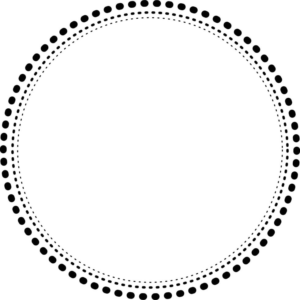 moldura circular pontilhada adequada para trabalhos gráficos, modelos e clip art 2 vetor