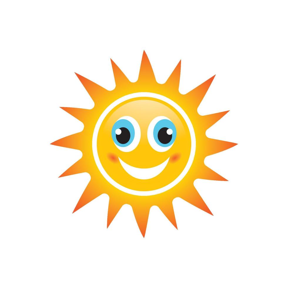 imagens do logotipo do emoticon do sorriso do sol vetor