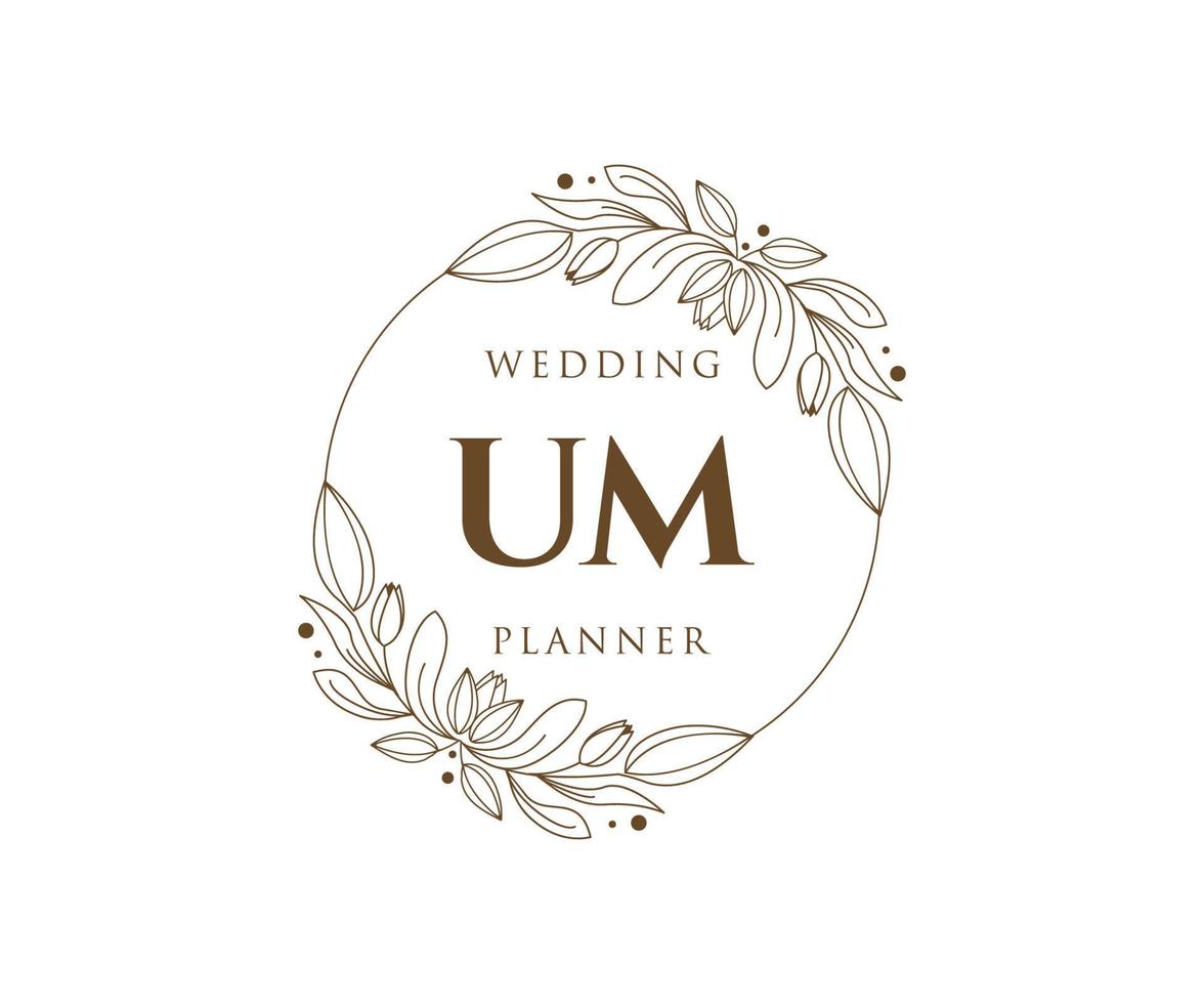 coleção de logotipos de monograma de casamento de letras iniciais, modelos minimalistas e florais modernos desenhados à mão para cartões de convite, salve a data, identidade elegante para restaurante, boutique, café em vetor