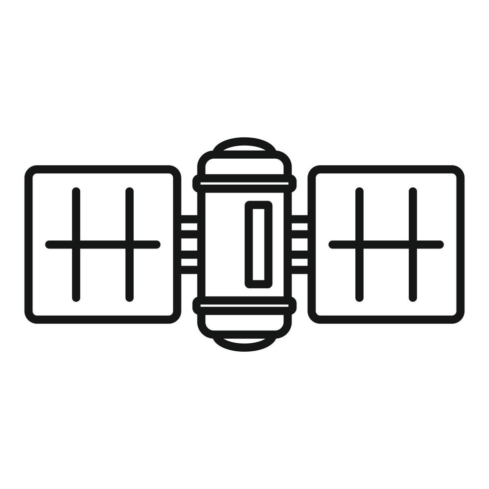 ícone de satélite da estação, estilo de estrutura de tópicos vetor