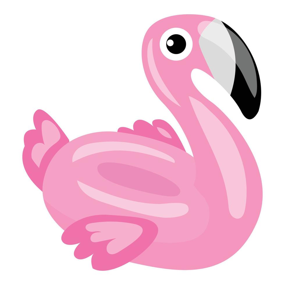 ícone de anel inflável flamingo, estilo cartoon vetor