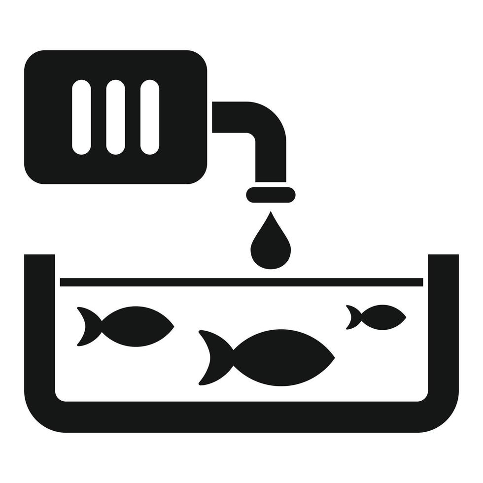 ícone doméstico de piscicultura, estilo simples vetor