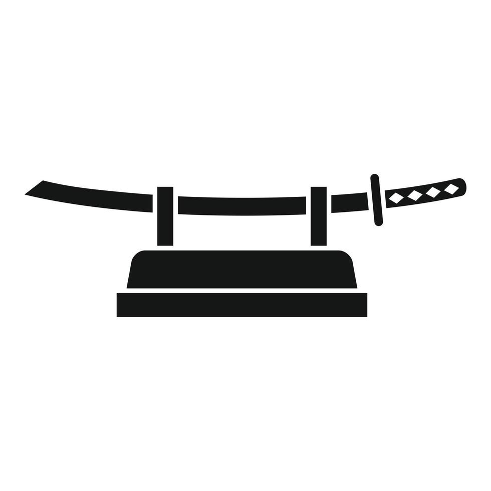 ícone de suporte de espada samurai, estilo simples vetor