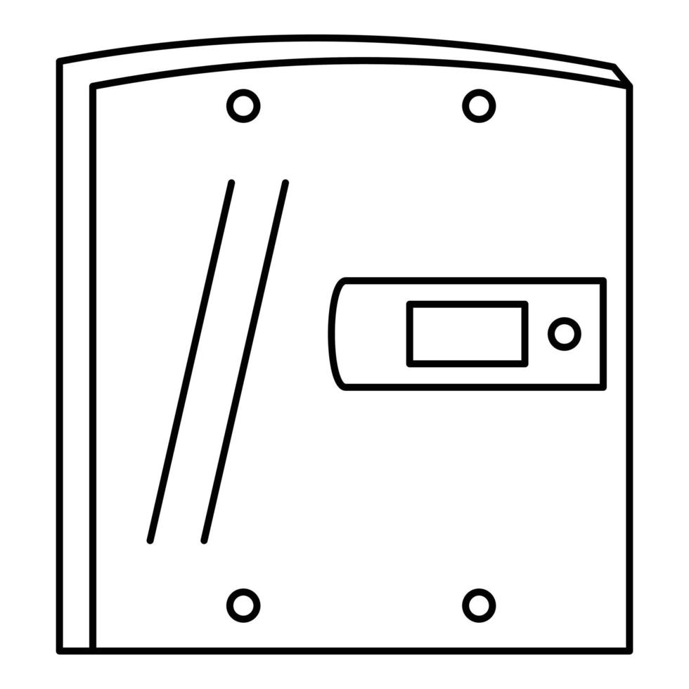 ícone de porta elétrica, estilo de estrutura de tópicos vetor