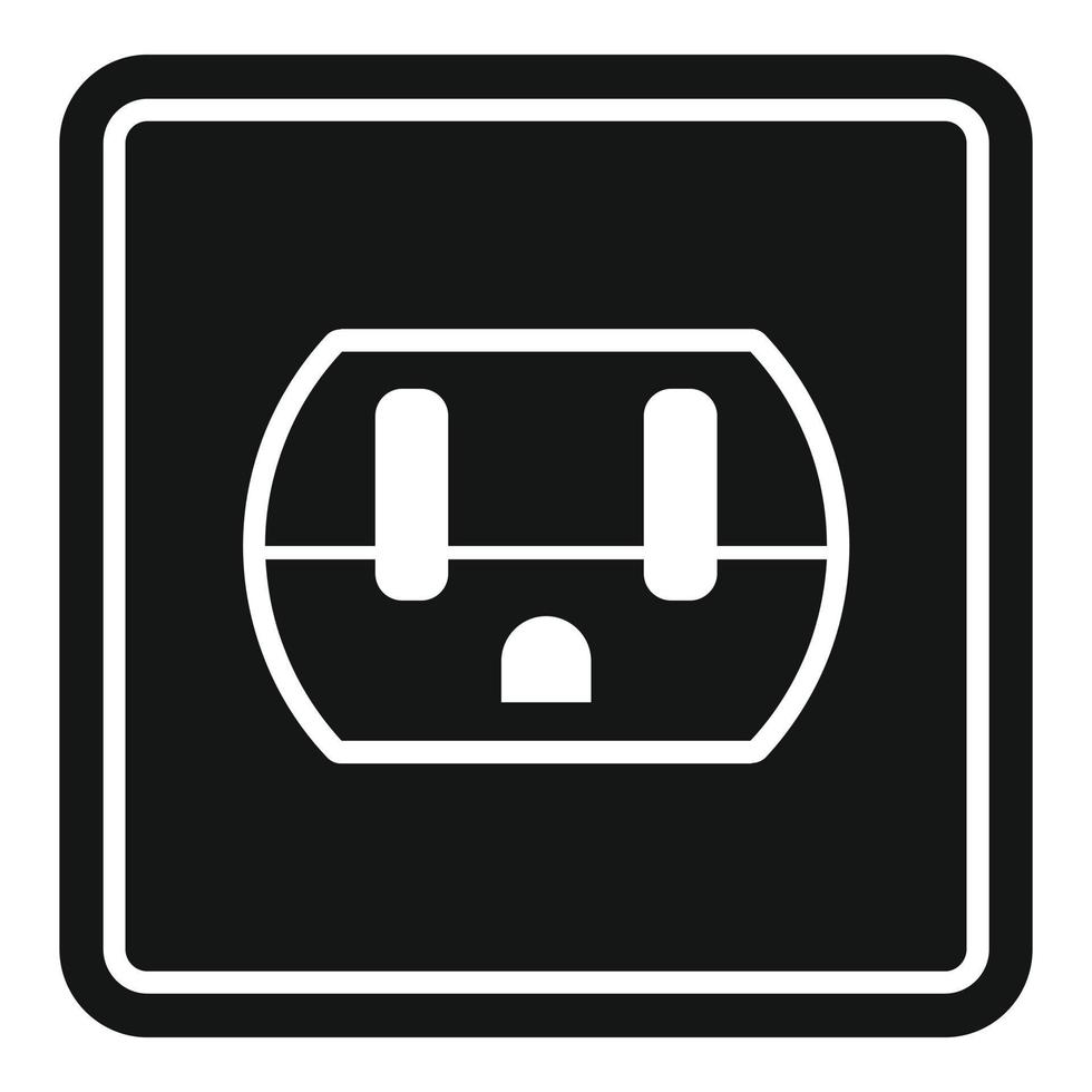 ícone de soquete de energia do dispositivo, estilo simples vetor