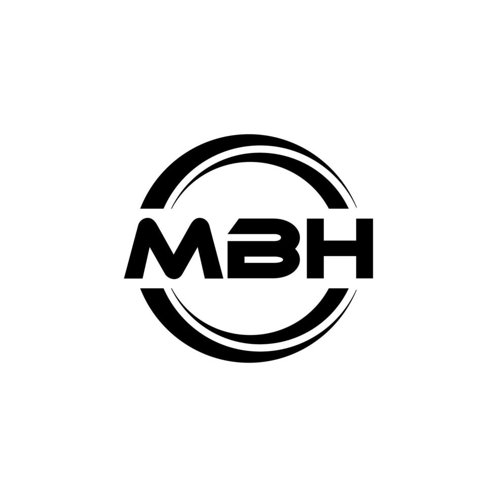 design de logotipo de letra mbh na ilustração. logotipo vetorial, desenhos de caligrafia para logotipo, pôster, convite, etc. vetor