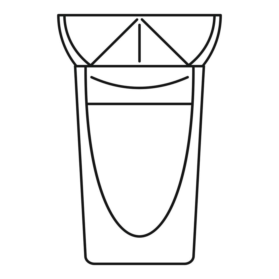 ícone de vidro de tequila, estilo de estrutura de tópicos vetor