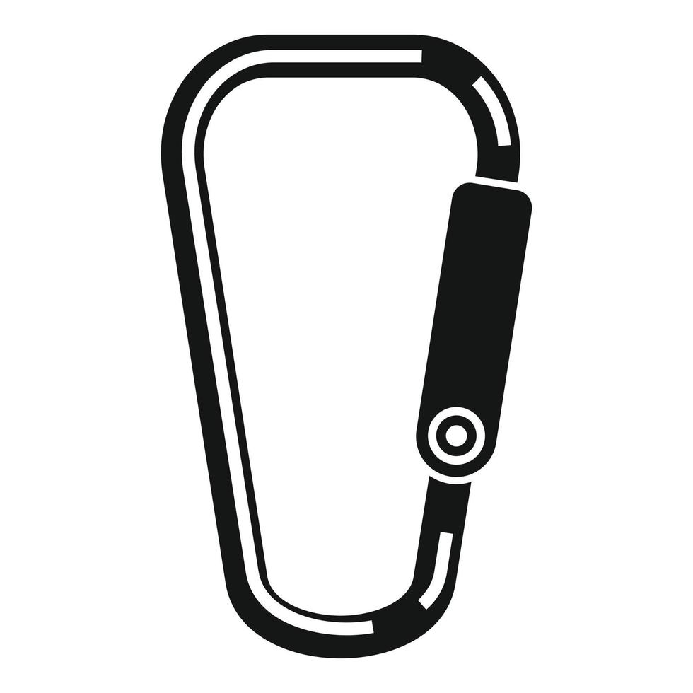 ícone de mosquetão de caminhada, estilo simples vetor