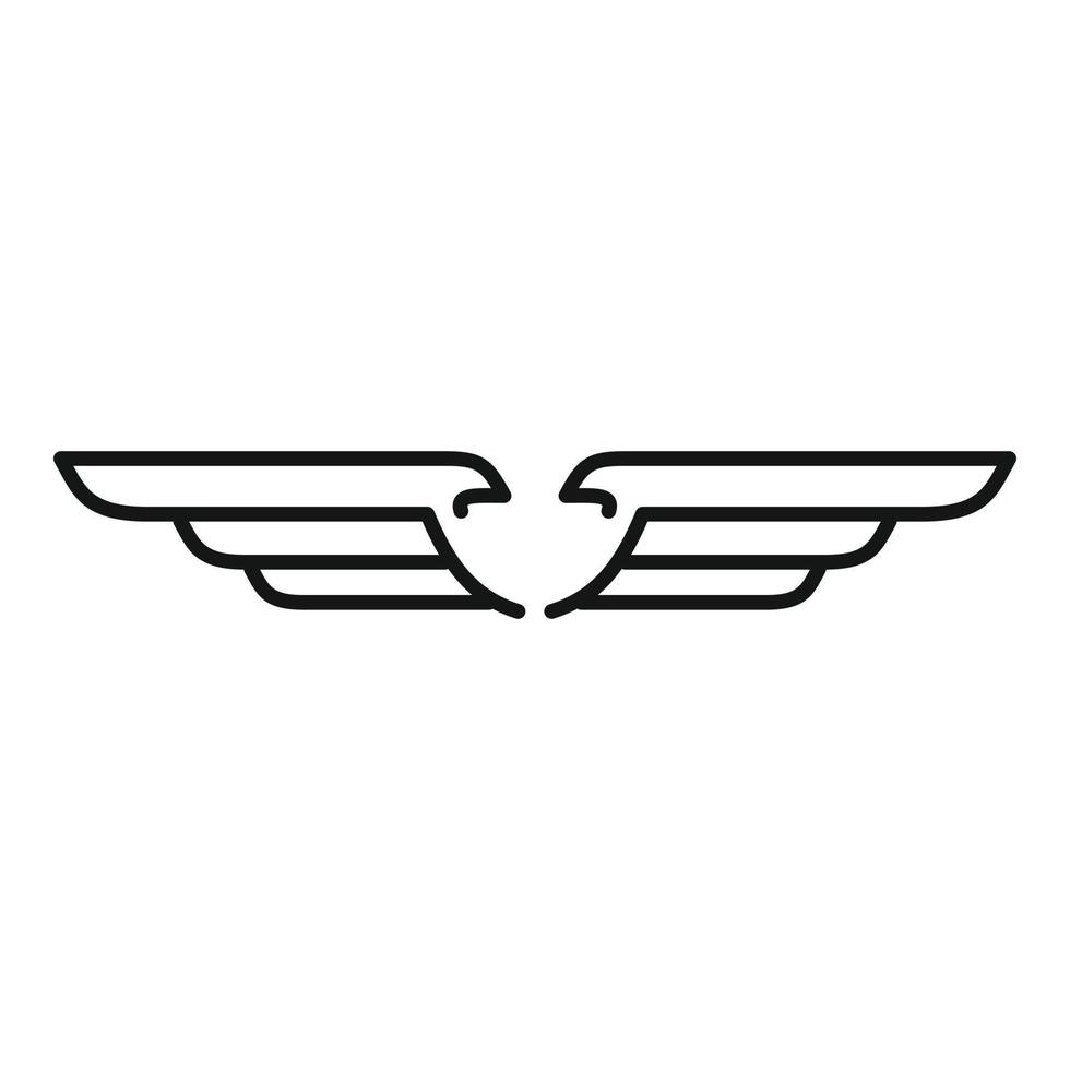 ícone de asas do céu, estilo de estrutura de tópicos vetor