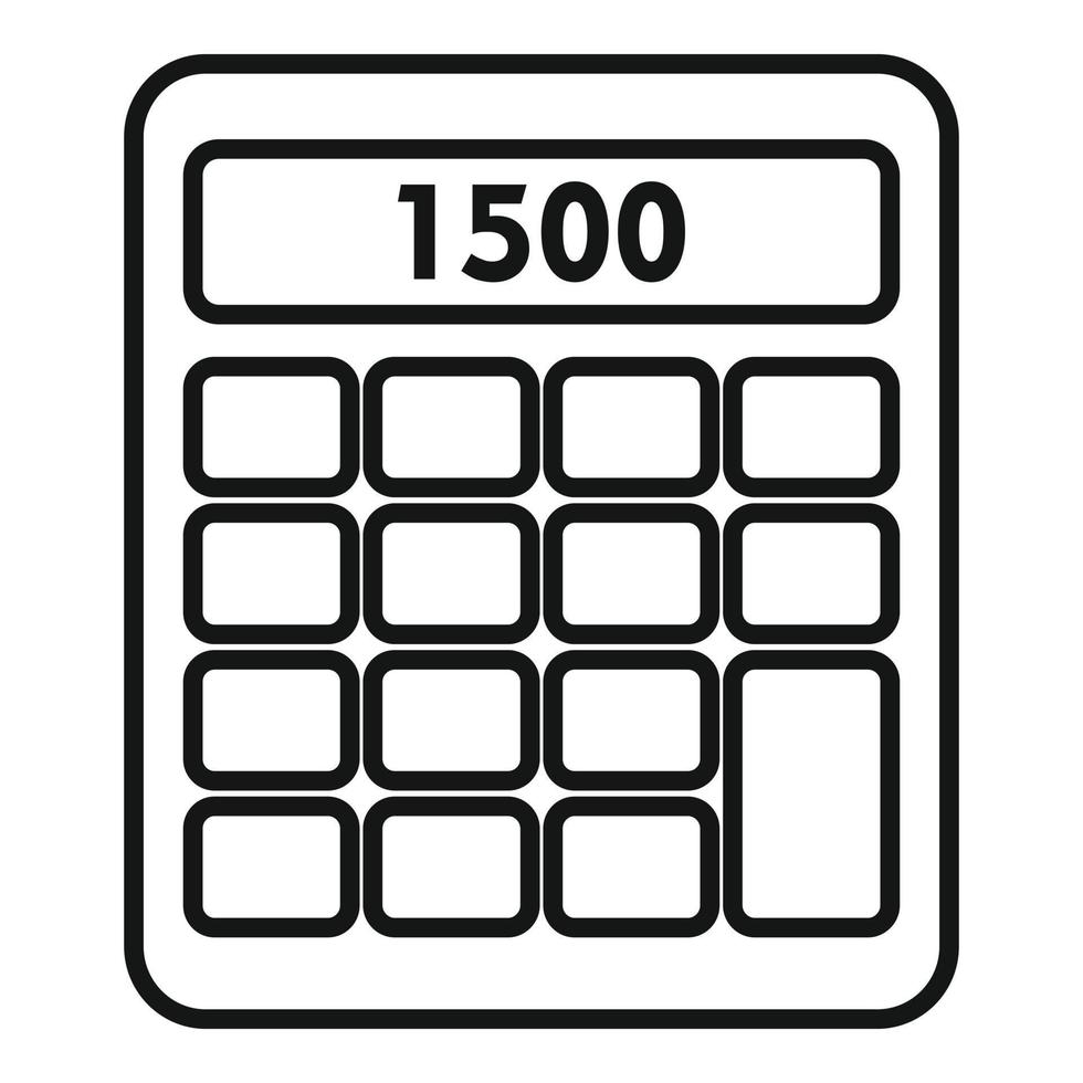 ícone da calculadora de utilidades domésticas, estilo de estrutura de tópicos vetor
