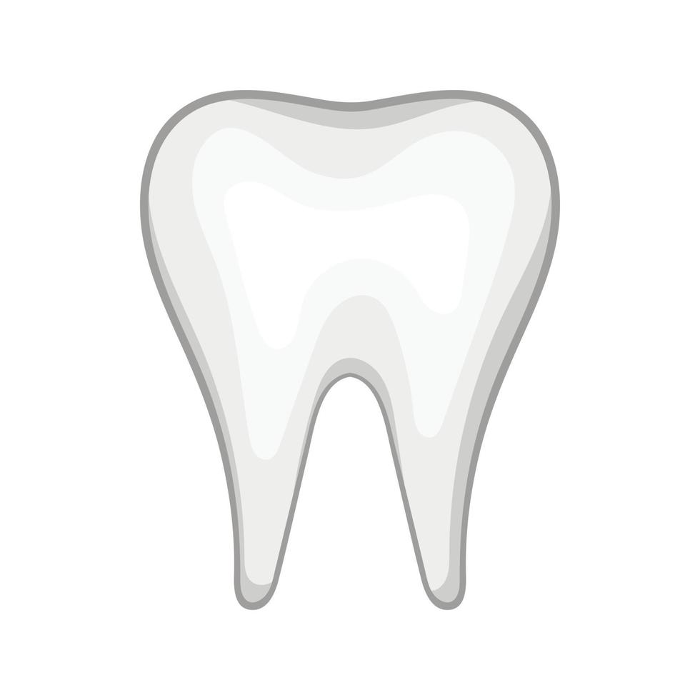 ícone de dente branco em estilo cartoon vetor