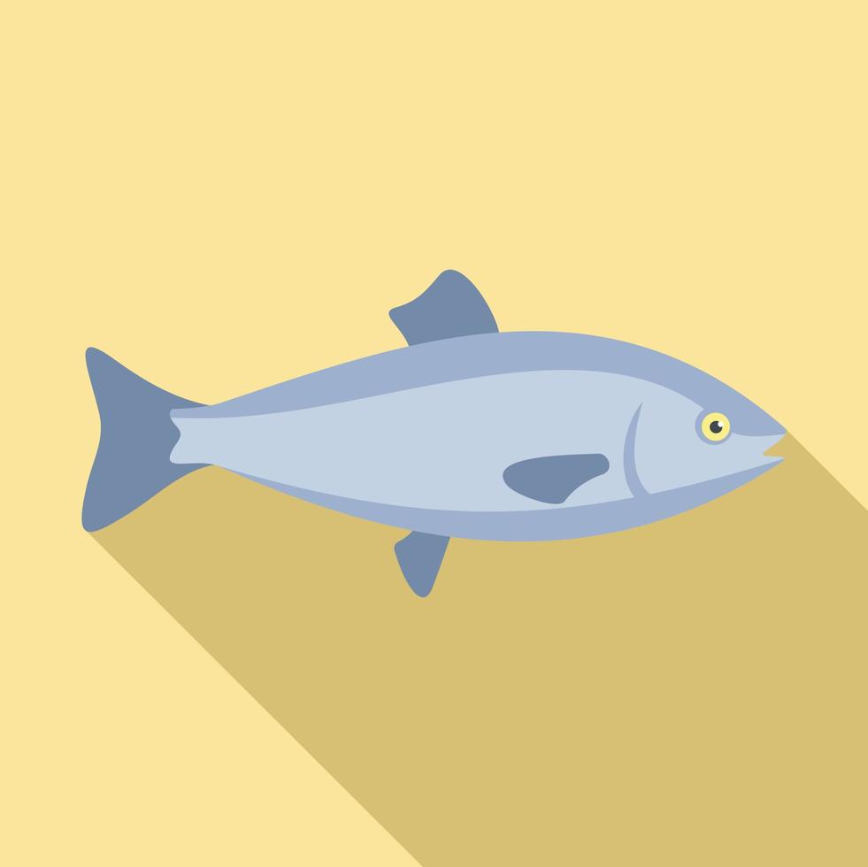 ícone de peixe do oceano, estilo simples vetor
