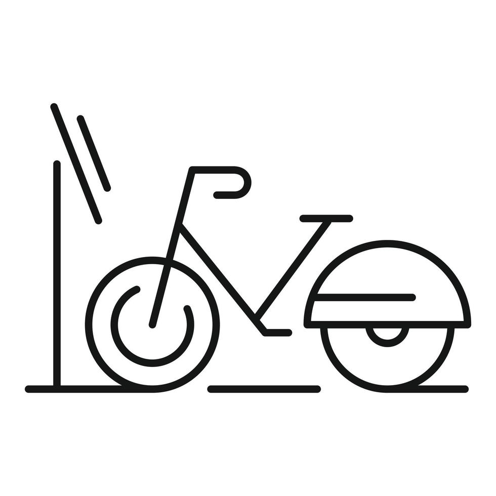 ícone moderno de aluguel de bicicletas, estilo de estrutura de tópicos vetor