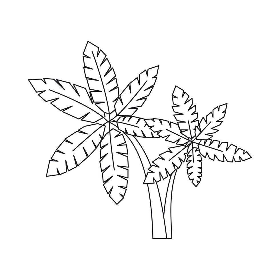 ícone de palma, estilo de estrutura de tópicos vetor