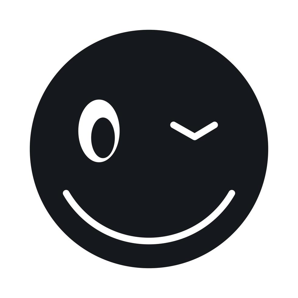 ícone de emoticon piscadela, estilo simples vetor