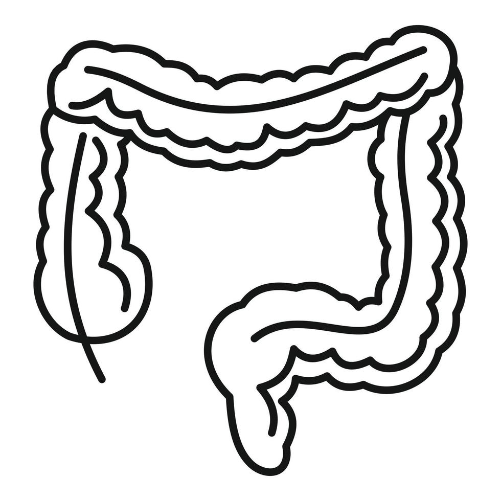ícone do intestino humano, estilo de estrutura de tópicos vetor