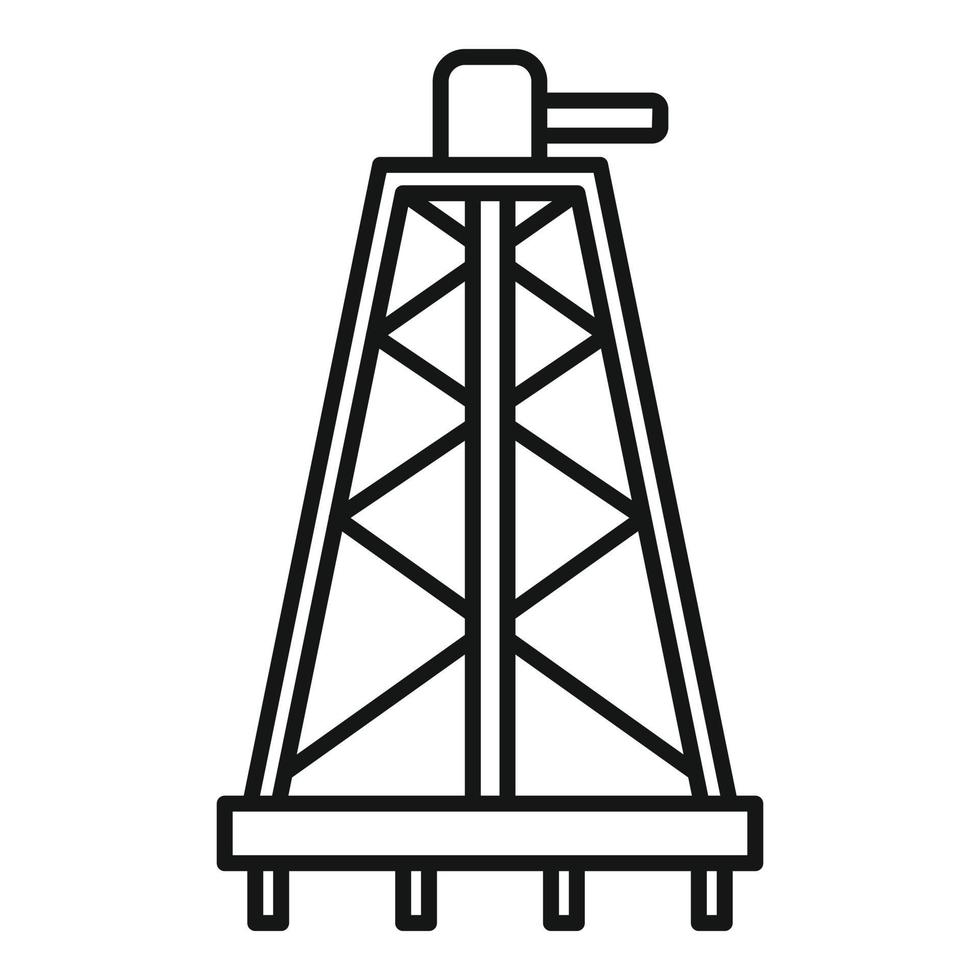 ícone da bomba derrick, estilo de estrutura de tópicos vetor