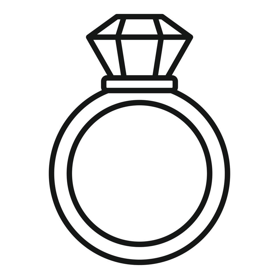 ícone de anel de ouro notário, estilo de estrutura de tópicos vetor