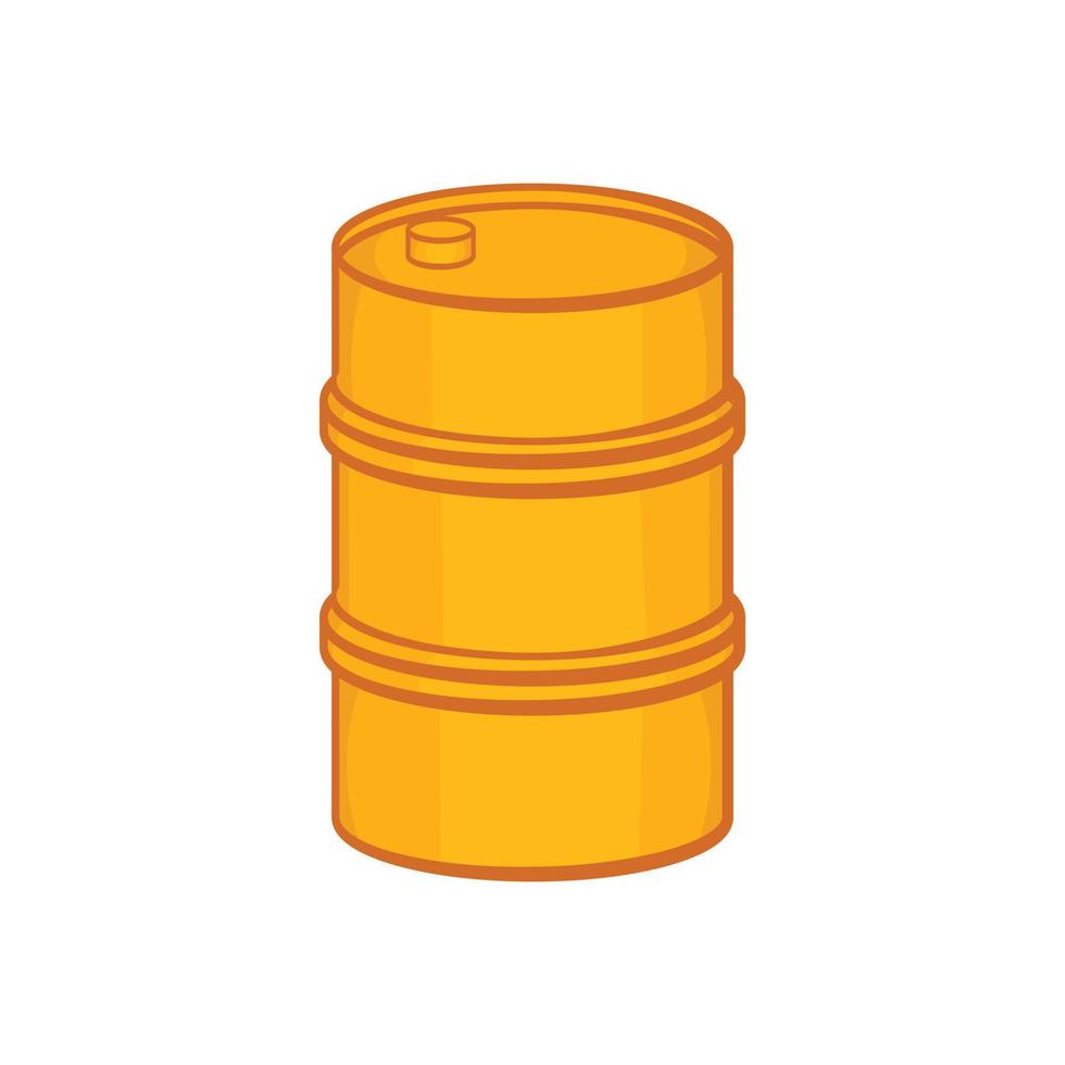 ícone de barril laranja, estilo cartoon vetor