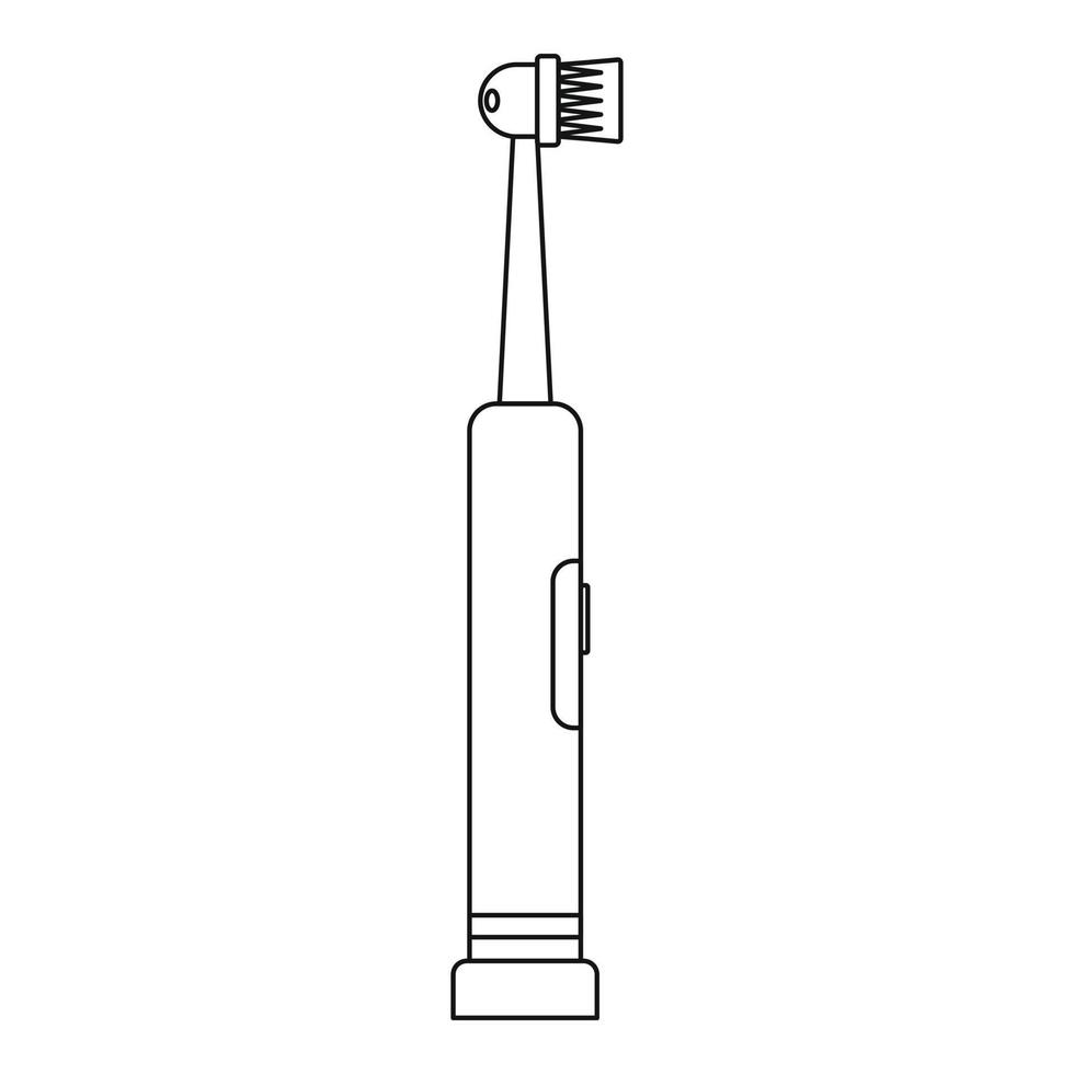 ícone de escova de dentes elétrica, estilo de estrutura de tópicos vetor