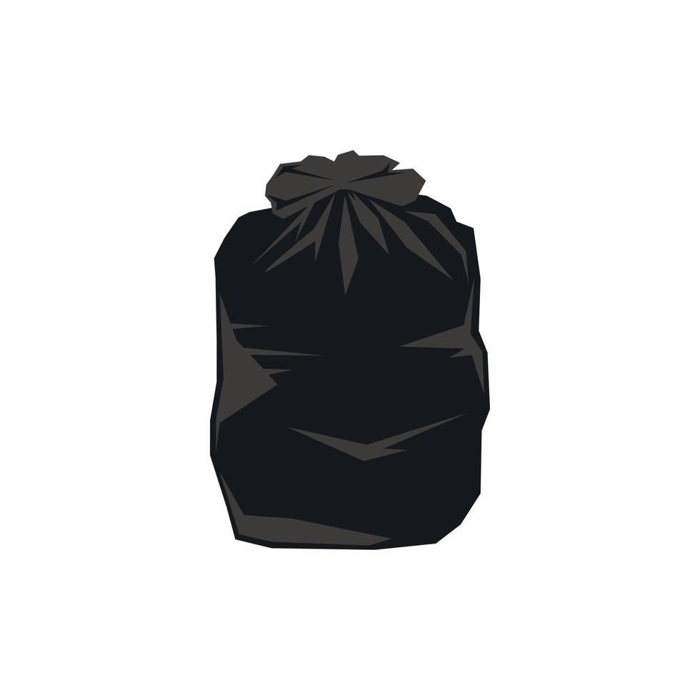 ícone de saco plástico preto, estilo simples vetor