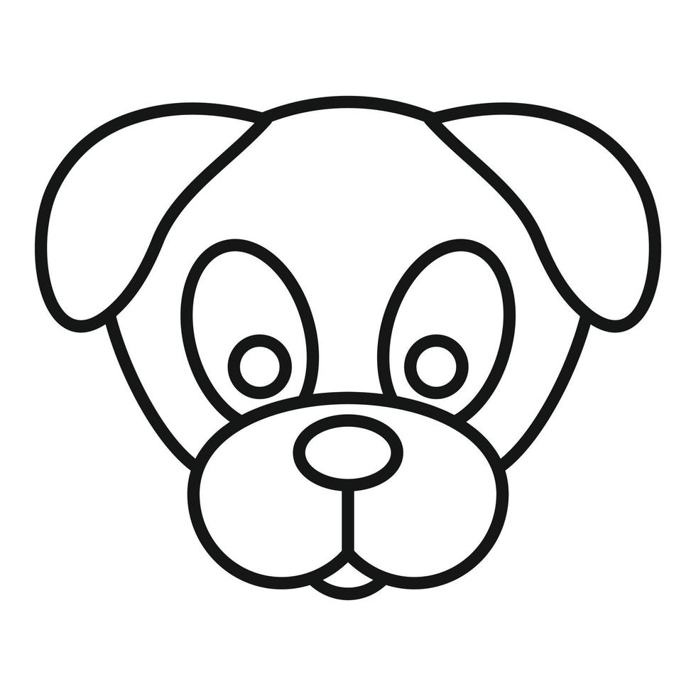 ícone de cachorro, estilo de estrutura de tópicos vetor