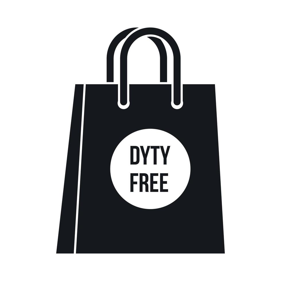 ícone de sacola de compras duty free, estilo simples vetor