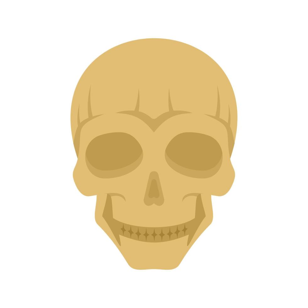 ícone de cabeça de caveira sorridente, estilo simples vetor