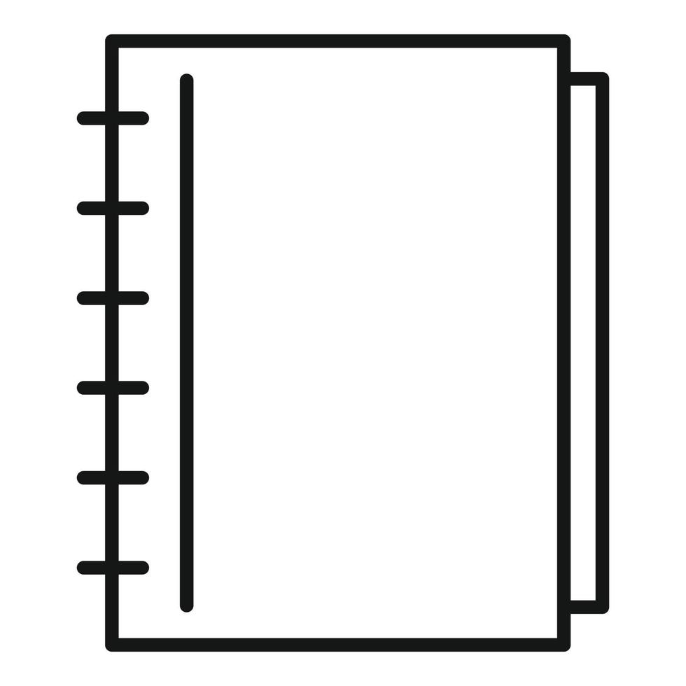 ícone do catálogo de notebook, estilo de estrutura de tópicos vetor