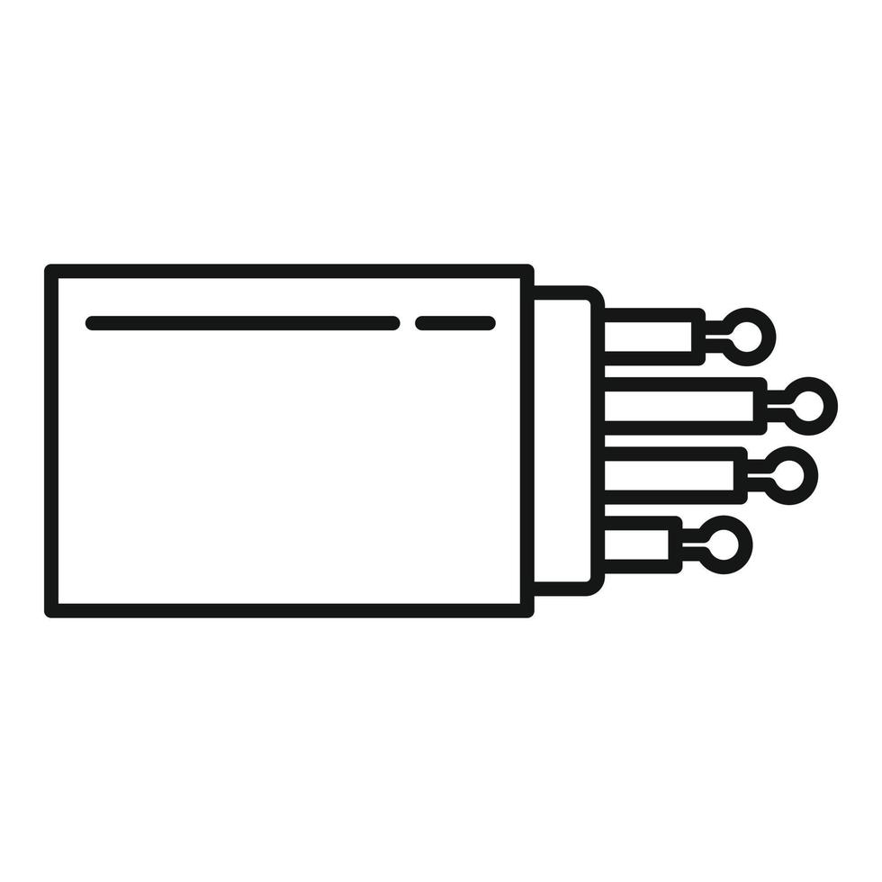 ícone de porta de fibra óptica, estilo de estrutura de tópicos vetor
