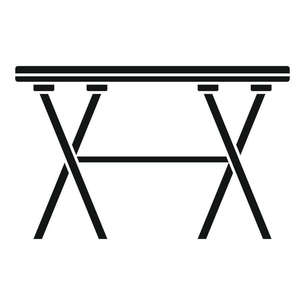 ícone de mesa longa dobrável, estilo simples vetor