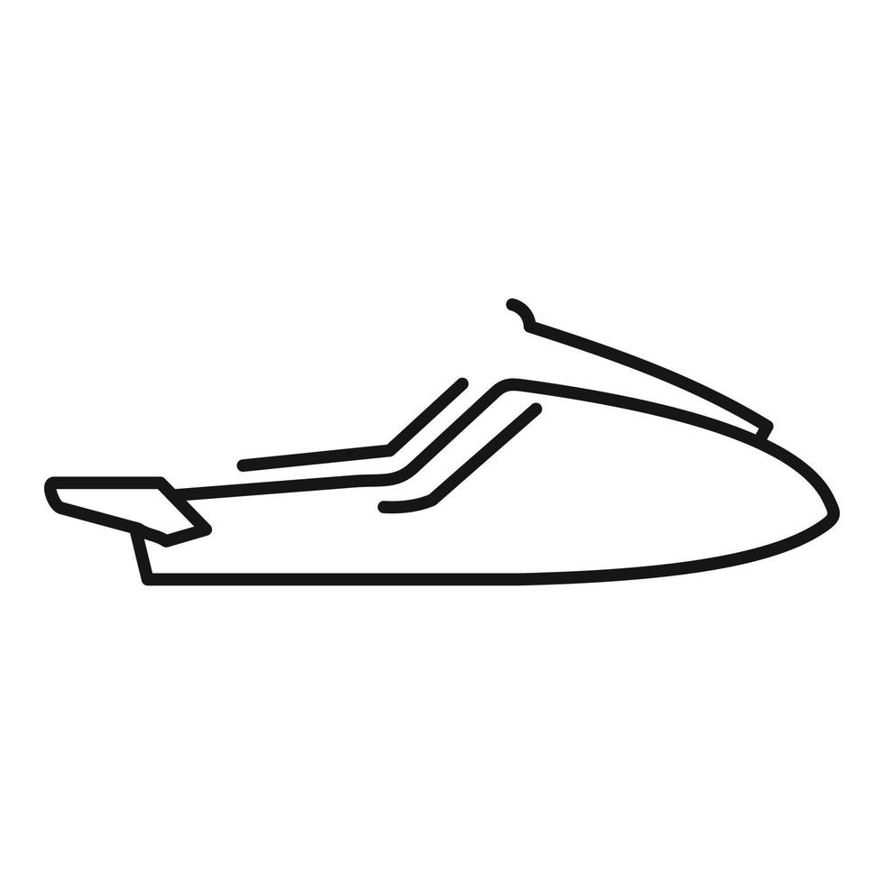 ícone de jet ski rápido, estilo de estrutura de tópicos vetor