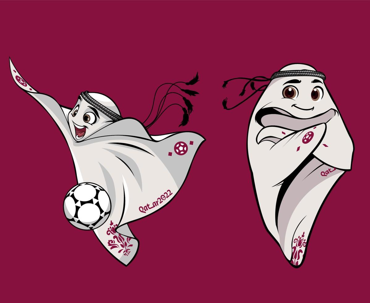 mascotes copa do mundo da fifa qatar 2022 logotipo oficial campeão mundial símbolo design vector ilustração abstrata