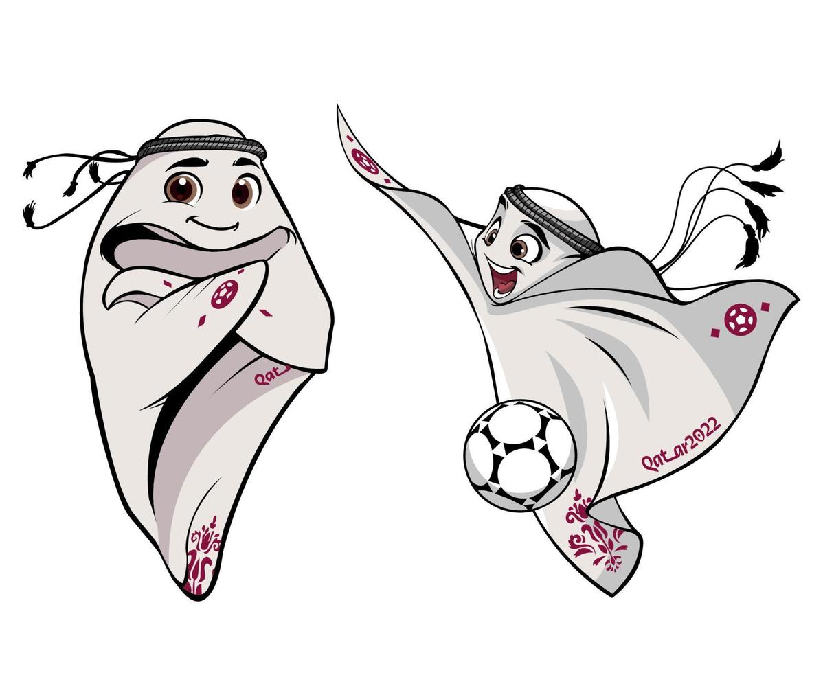 mascotes copa do mundo da fifa qatar 2022 logotipo oficial mondial e ballon campeão símbolo design vector ilustração abstrata