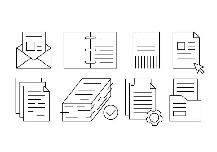 Grátis Documentos e Papéis Linear Escritório vetor