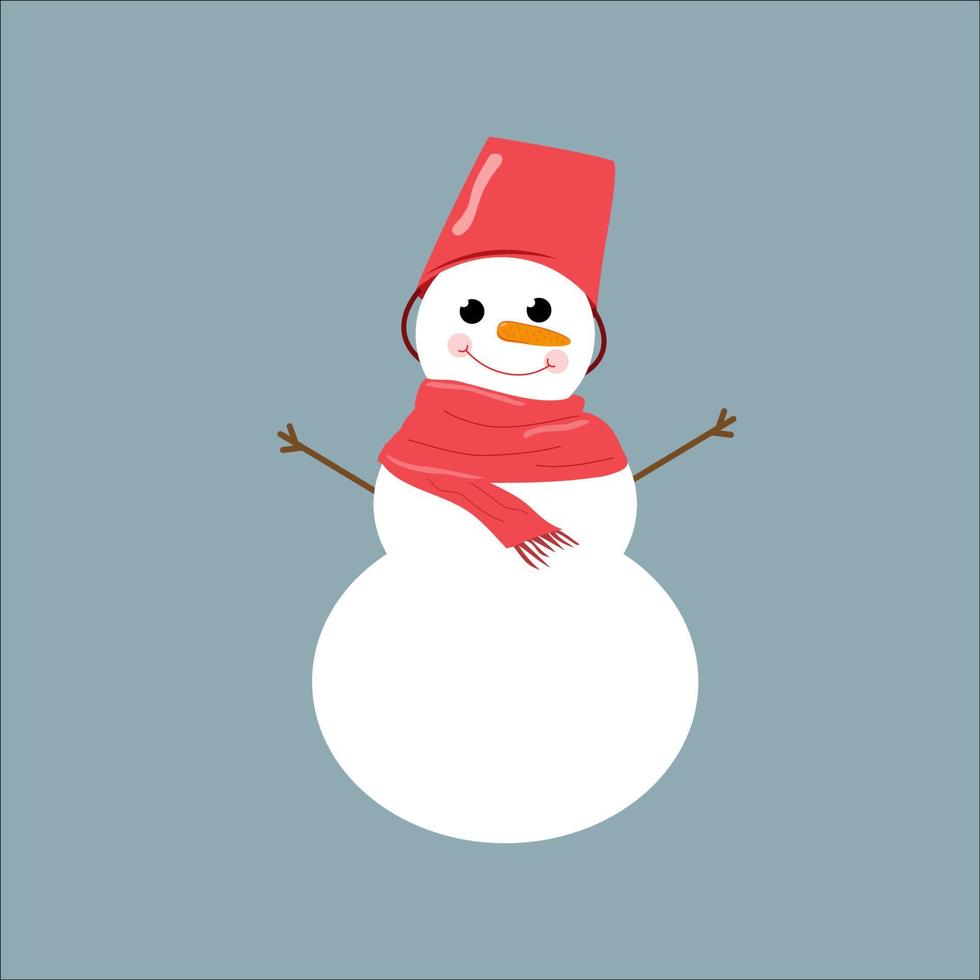 boneco de neve fofo de natal. Natal. ilustração de feriado de ano novo vetor