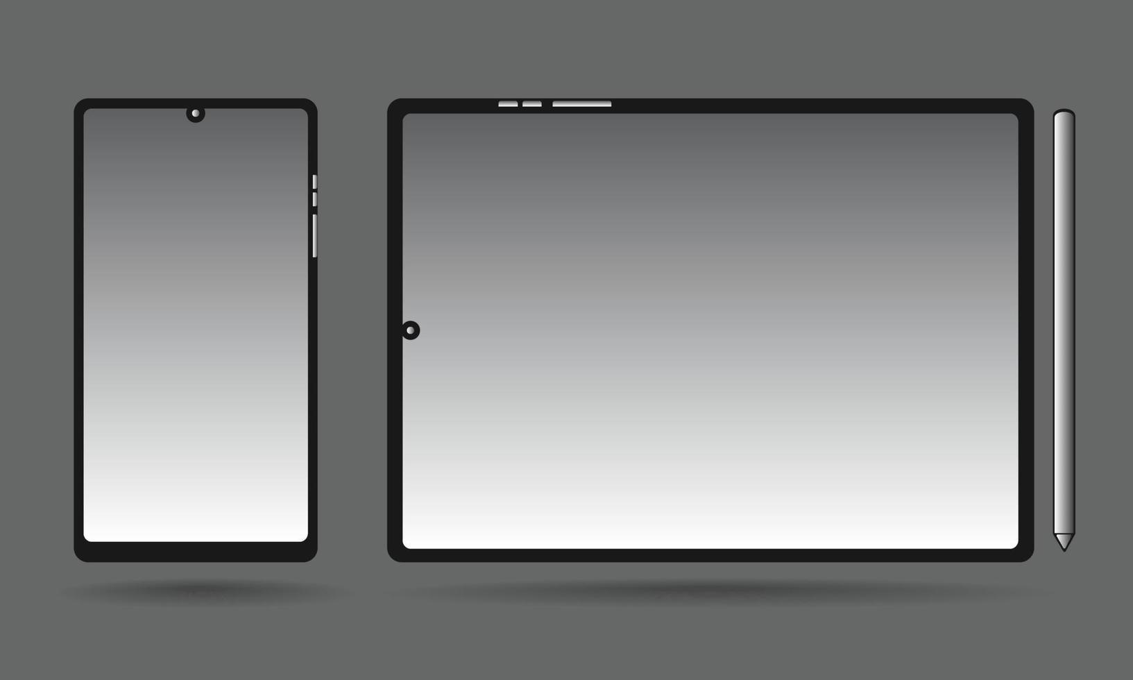 vetor de dispositivo de gadget em branco, ilustração de tablet de telefone móvel