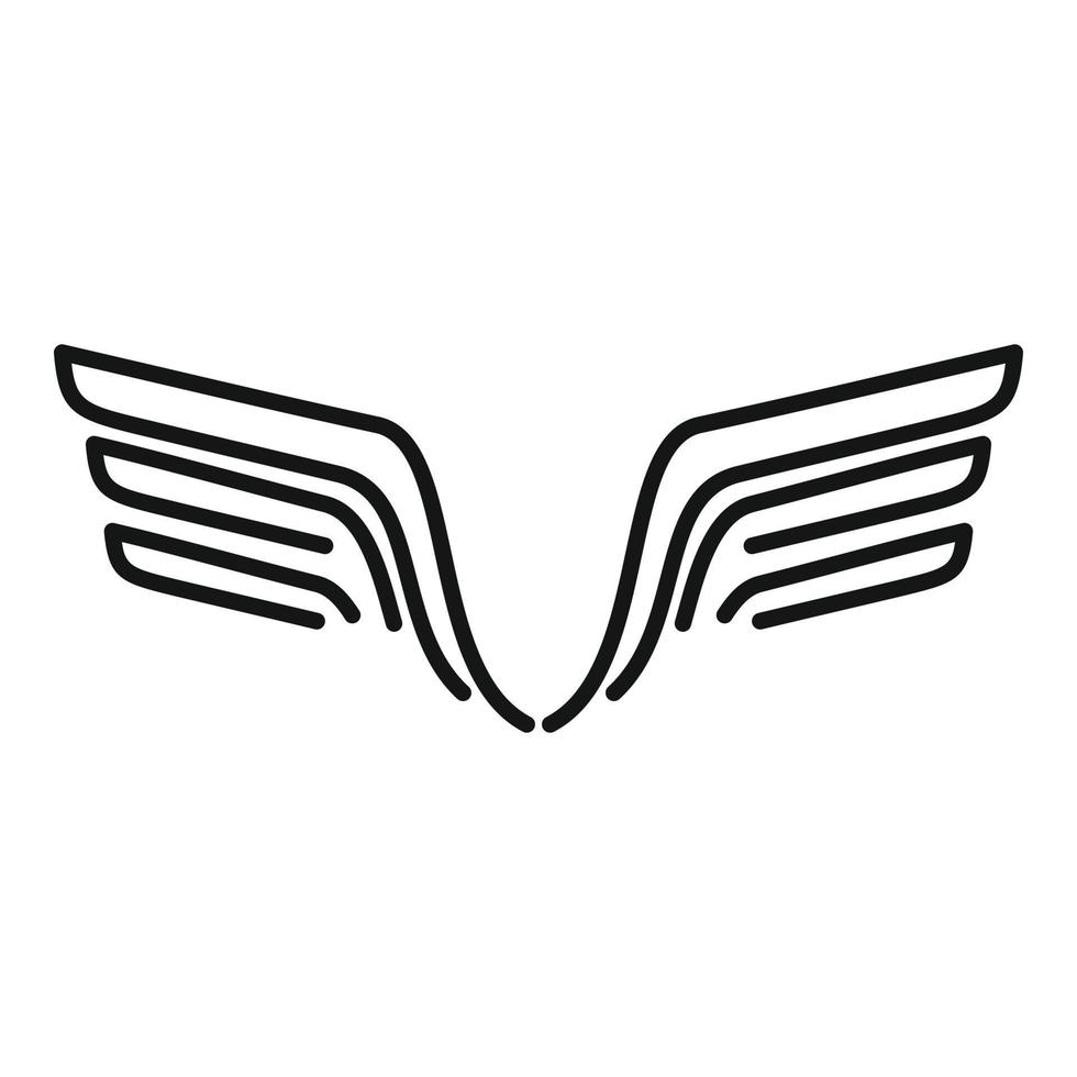 ícone de asas de sinal, estilo de estrutura de tópicos vetor