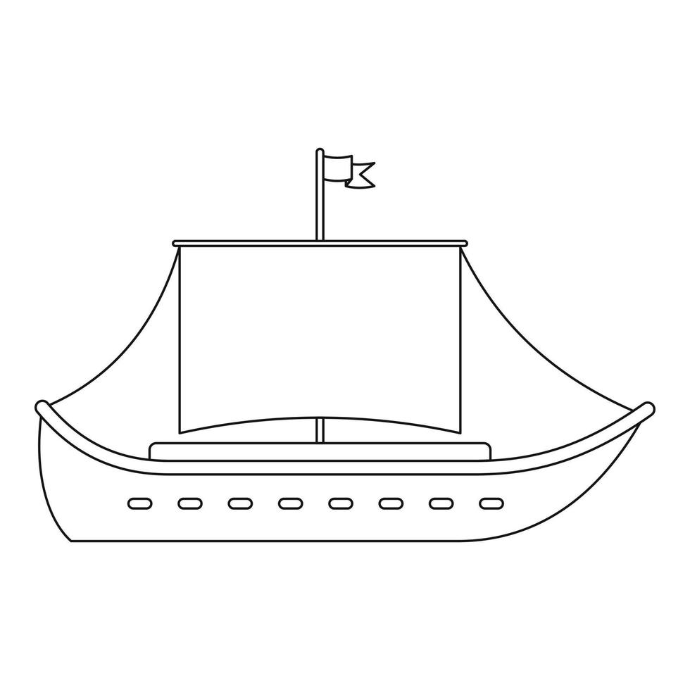 ícone da embarcação, estilo de estrutura de tópicos. vetor